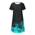 thumbnail image 4 of Robes Maxi pour Femmes 2023 avec Manches Robe d'Été Bohème à Imprimé à Manches Courtes Robe de Plage Longueur Genou Robe à Manches Courtes en Liquidation, 4 of 5