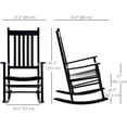 thumbnail image 3 of Outsunny Wooden Porch Rocking Chair Outdoor Patio Rocker Garden Single Leisure Reclining Seat Armchair Black, 3 of 10