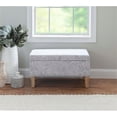thumbnail image 2 of Linon Stephanie Wood Upholstered Storage Ottoman in Stone Gray, 2 of 14