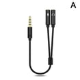 thumbnail image 1 of 3.5mm Headset Adapter Y-Splitter Jack Cable w/ Separate and Mic Headphone Audio C0K3, 1 of 6