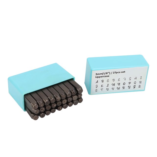 Lettres de Estampage en Métal, 27 Pcs Outils de Estampage en Métal Kit de Estampage en Métal Robuste et Résistant