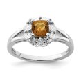 thumbnail image 1 of Bague en Argent Sterling 925 Rhodié avec Quartz Whisky, 1 of 2