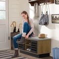 thumbnail image 3 of Costway Banc de Rangement pour Chaussures avec Coussin Organisateur de Rangement pour Chaussures Étagère à Chaussures Entrée Naturel, 3 of 10