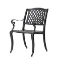 thumbnail image 3 of Pemberly Row Outdoor Dining Chair Set of 2 Mesh Style Back Black Cast Aluminum, 3 of 9