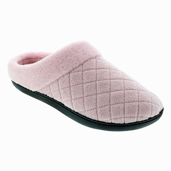 Pantoufles matelassées à talon ouvert en micro-éponge Janet ISOspa by isotoner pour femmes