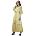 thumbnail image 4 of Moomaya Printed High Low Crop Top Kurti Palazzo Set Ethnic Indian Clothing Set For Womens, 4 of 8