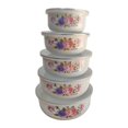 thumbnail image 3 of Tnarru 5 Pieces Mixing Bowl Set Fruits Salad Bowl Rice Bowl Multipurpose with Lids Food Storage Container for Food Biscuits Pancakes Rose, 3 of 8
