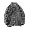 thumbnail image 1 of Pisexur Jean Jacket Men's Motorcycle Solid Color Button Pocket Long Sleeved Denim Jacket Denim Jacket for Men Plus Size Fall Jackets for Men, 1 of 2