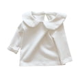 thumbnail image 1 of MeetoTime Haut à Manches Longues Col Rond pour Bébé Automne Hiver Couleur Unie pour Filles 0-18 Mois, 1 of 3