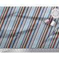 thumbnail image 3 of Soimoi Blue Modal Satin Fabric Vertical Stripe Print Fabric by Yard 42 Inch Wide, 3 of 5