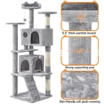 thumbnail image 4 of Yaheetech 62.5"H Cat Tree Tower with 3 Scratching Posts, Light Gray, 4 of 7