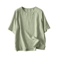 thumbnail image 1 of Yuyuzo Hauts pour Femmes Manches Courtes Col Rond Blouses Décontractées Confortables Tuniques Amples, 1 of 7