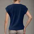 thumbnail image 4 of Summer T Shirts for Women V-Neck Short Sleeve Casual Tops Solid Color Basic Tees, 4 of 4
