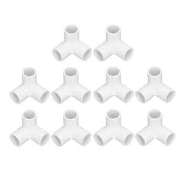 Raccords de Coude en PVC, 10 Pcs Raccords de Tuyau à 3 Voies Connecteur de Tuyau en PVC Raccords d'Angle de Voie Conçus avec Précision