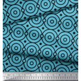 thumbnail image 2 of Soimoi Blue Rayon Fabric Circle Art Geometric Fabric Prints By Yard 56 Inch Wide, 2 of 5