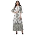 thumbnail image 1 of Moomaya Printed High Low Crop Top Kurti Palazzo Set Ethnic Indian Clothing Set For Womens, 1 of 8