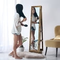 thumbnail image 2 of Giantex 360° Rotating Jewelry Armoire with Full Length Mirror and Inside Makeup Mirror, Coffee, 2 of 8