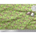 thumbnail image 3 of Soimoi Modal Satin Fabric Leaves & Tiger Jungle Decor Fabric Printed Yard 42 Inch Wide, 3 of 3
