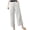 Beige, variant on HOWPAY Womens Linen Pants Solid Color Casual Loose Fit Wide Leg High Waist Elastic Palazzo Trousers with Pockets Summer Beach Lounge Pant Black M