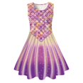 thumbnail image 1 of HAJGJP Robe d'Été pour Fille Robe d'Été Sans Manches pour Filles pour Usage Quotidien et Fêtes Bleu, 10-13 Ans, 1 of 2