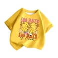 thumbnail image 5 of LUOGENLI T-Shirt pour Filles Enfants Mode Décontractée Imprimé Col Rond Ample Manche Courte T-Shirt Haut Maxi Hauts pour Filles Jaune 12-13 Ans, 5 of 5