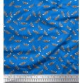 thumbnail image 1 of Soimoi Blue Rayon Fabric Eagle Feather Decor Fabric Printed Yard 56 Inch Wide, 1 of 3
