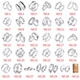 thumbnail image 4 of 2Pcs/set Men Women Couples Rings Wedding Party jewelry Couples rings Crystal Letters Cuff Ring Love Matching Jewelry, 4 of 7