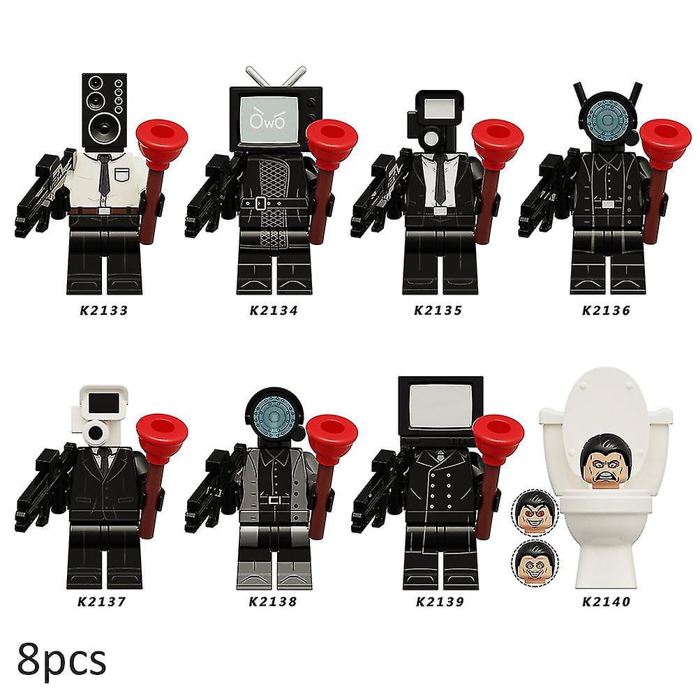 8pcs/set Skibidi Toilet Game Building Block Toys Tv People Speakerman Monitor Cameraman Figures Doll Model-SHUNJING
