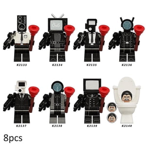 8pcs/set Skibidi Toilet Game Building Block Toys Tv People Speakerman Monitor Cameraman Figures Doll Model-SHUNJING