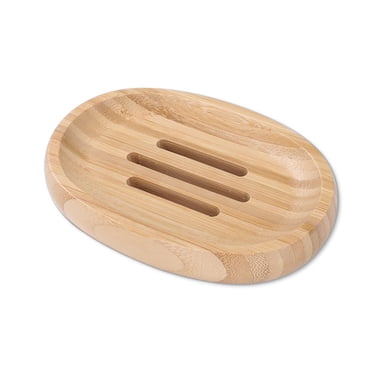 Agiferg Eco-friendly Natural Bamboo Wood Bathroom Shower Soap Tray Dish Storage Stand