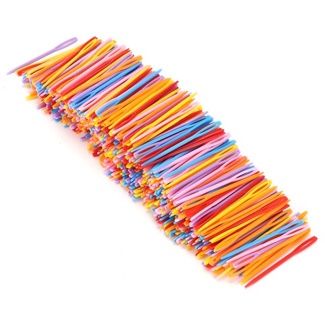 Sewing , 1000Pcs Bright And Rich Colors Embroidery Plastic Sewing Large Eye For Children's Handwork For Cross-stitch