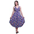 thumbnail image 1 of Bimba Robe Imprimée Florale pour Femmes Bretelles Spaghetti Col en V Midi Plage-TG, 1 of 1