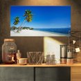 thumbnail image 1 of Palms Courbées vers Belle Plage de Vacances - Uvre d'Art Moderne sur Toile, 1 of 3