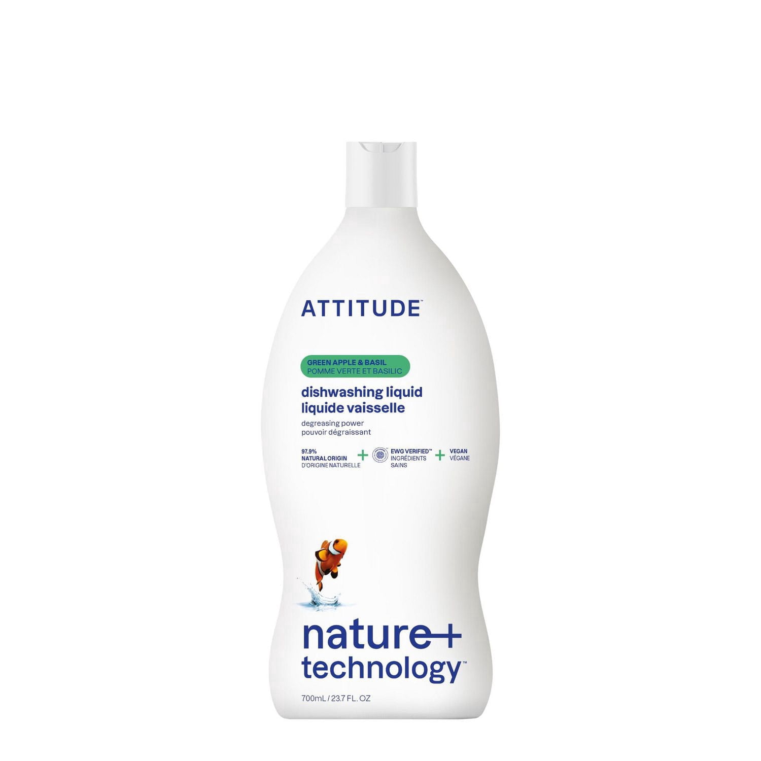 ATTITUDE nature+ technology, Dishwashing Liquid, Green Apple & Basil 700ML
