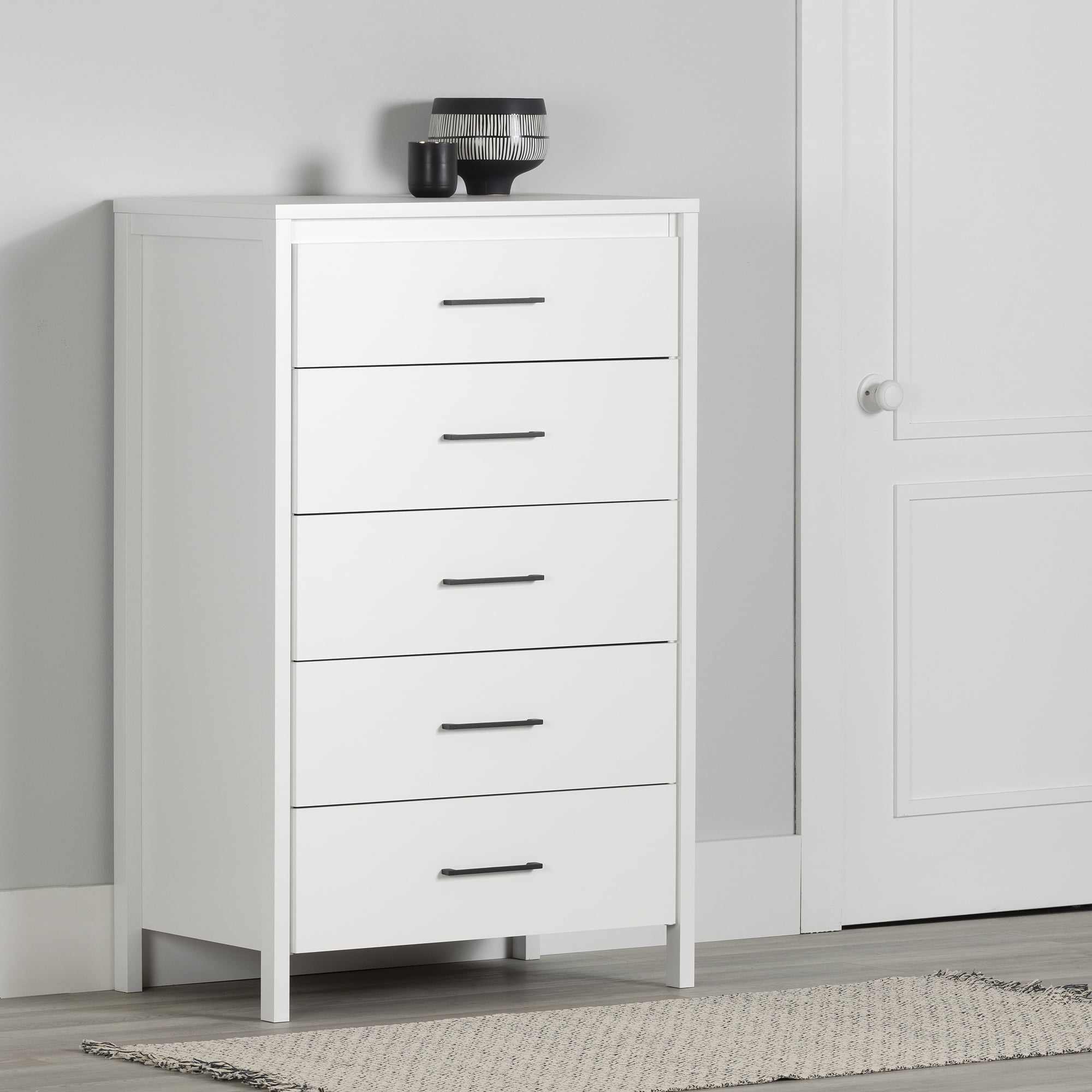 South Shore Gravity 5-Drawer Chest for Adult, in Pure White