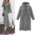 thumbnail image 1 of IMENGL Robe Longue à Capuche Automne Couleur Unie, Gris 3TG, Taille M-5TG, 1 of 3