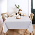 thumbnail image 2 of 2 Pack White Tablecloth 60 x 102 Inch, Rectangle 6 Feet Table Cloth - Stain and Wrinkle Resistant Washable Polyester Table Cover for Dining Tables, Buffet Parties and Camping, 2 of 5