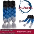 thumbnail image 2 of Ombre Jumbo Braiding Hair Extensions High Temperature Synthetic Twist Hair Multiple Colored Hair, 2 of 5
