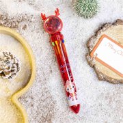 Shldybc 10 Color Christmas Ballpoint Pen Push Type Color Multifunction Marker 10 In 1 Ballpoint Pen, Office School Supplies, Christmas Gift 2ml