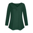 thumbnail image 4 of Timegard Womens Tops V-Neck Ruched Button Long Sleeve Solid Color Comfy Tee Dressy Casual Tunic Top, 4 of 4