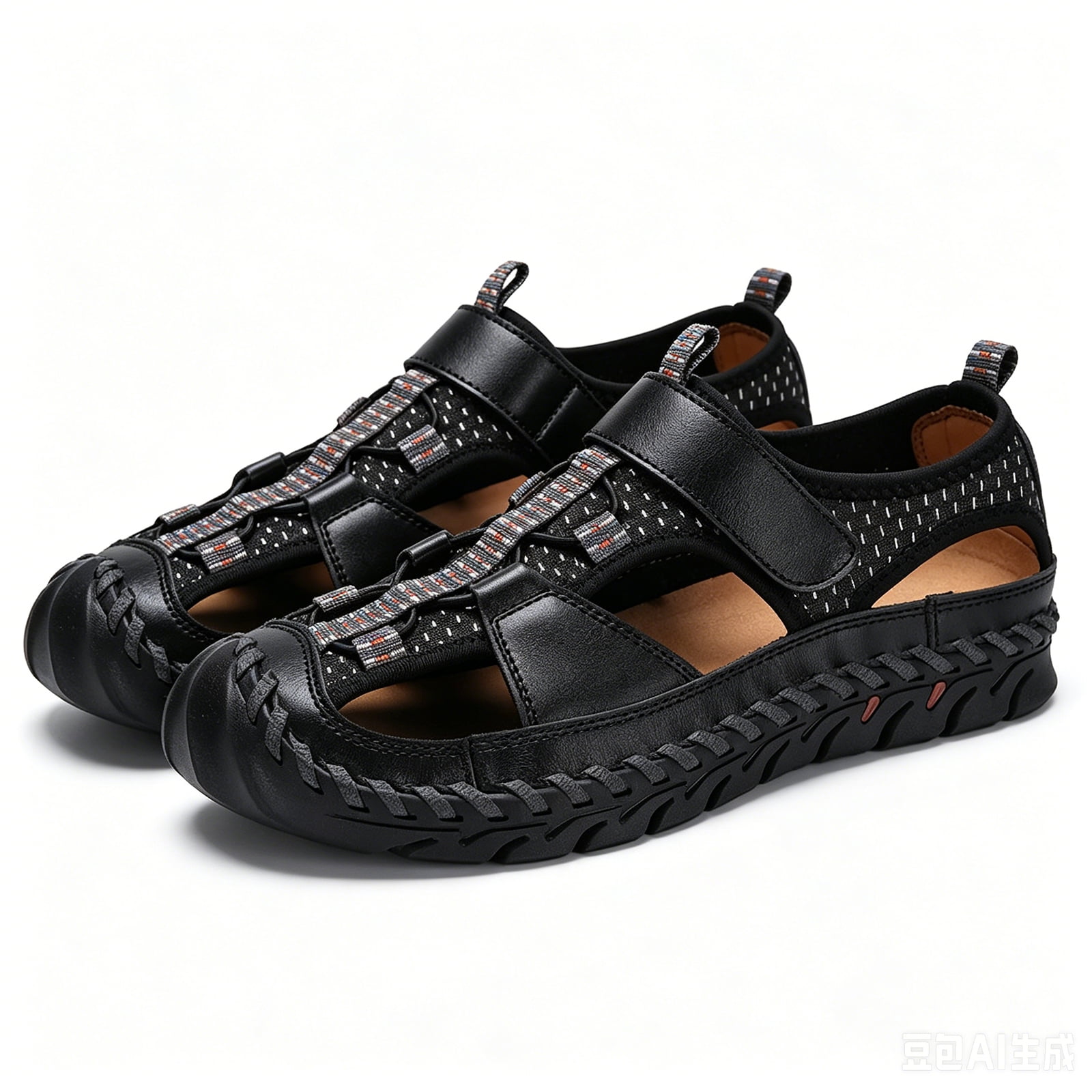 Men\'s Leather Sandals Open Toe Fisherman Hiking Outdoor Casual Summer PEONAVET Men main image 4