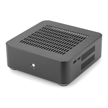 Boîtier Tout Aluminium Mini HTPC Étui Mini ITX Étuis Ordinateur Gaming PC Boîtier de Bureau avec Alimentation 8 Broches PUS Noir,1 * Alliage d'Aluminium Petits Châssis 1 Ensemble * Vis,Noir