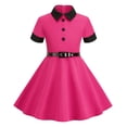 thumbnail image 3 of XEGLSBU Short Sleeve Belt Splicing Vintage Children's Dress Princess Dress, 3 of 3