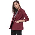 thumbnail image 3 of INSPIRE CHIC Women's Solid Drawstring Waist Flap Pocket Utility Jacket, 3 of 6