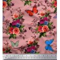 thumbnail image 1 of Soimoi Velvet Fabric Leaves, & Peony Floral Decor Fabric Printed Yard 58 Inch Wide, 1 of 3