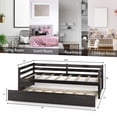 thumbnail image 2 of Costway Twin Size Trundle Daybed Wooden Slat Support Mattress Platform for Kids Espresso, 2 of 10