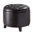 thumbnail image 4 of Convenience Concepts Designs4Comfort Pouf Rond en Similicuir Espresso, 4 of 5