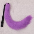 thumbnail image 3 of Visland Cosplay Fake Fox Tail Soft Fuzzy Plush Solid Color Adjustable Waist Circumference Elastic Band Performance Club Dance Paty Costumes Prop Artificial Tail, 3 of 8