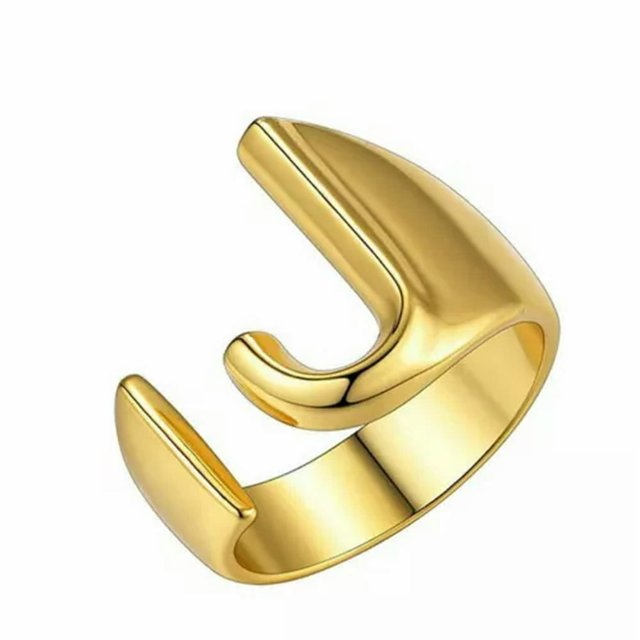CUITING Fashion Adjustable Initial Alphabet Letter A-Z Ring Finger Rings Women Jewellery-Silver C
