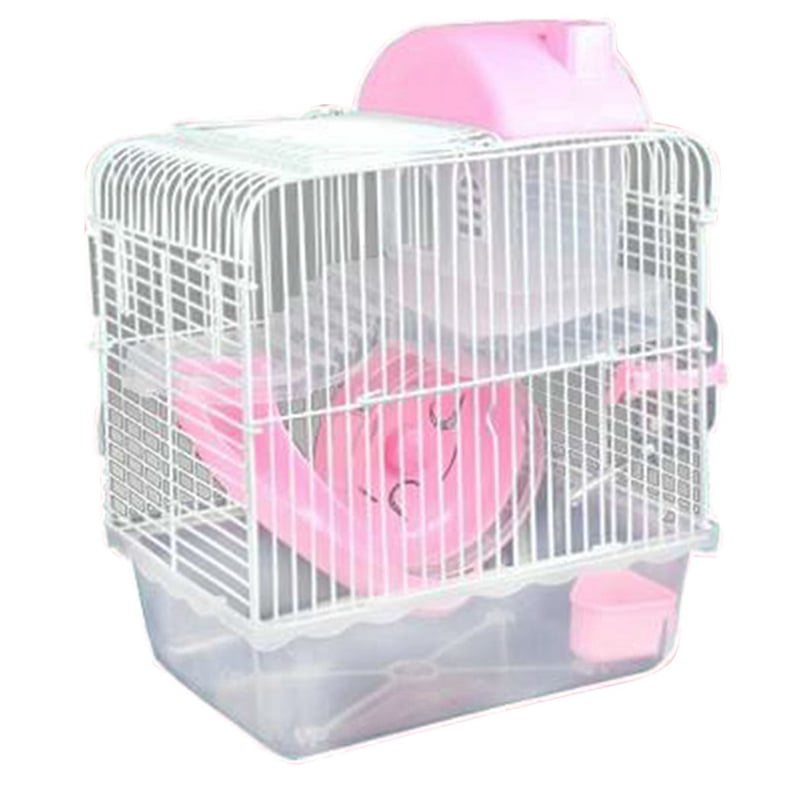 Plastic Hamster Cage Set 2-Tier Portable Hamster Carrier Plastic Hamster Habitat
